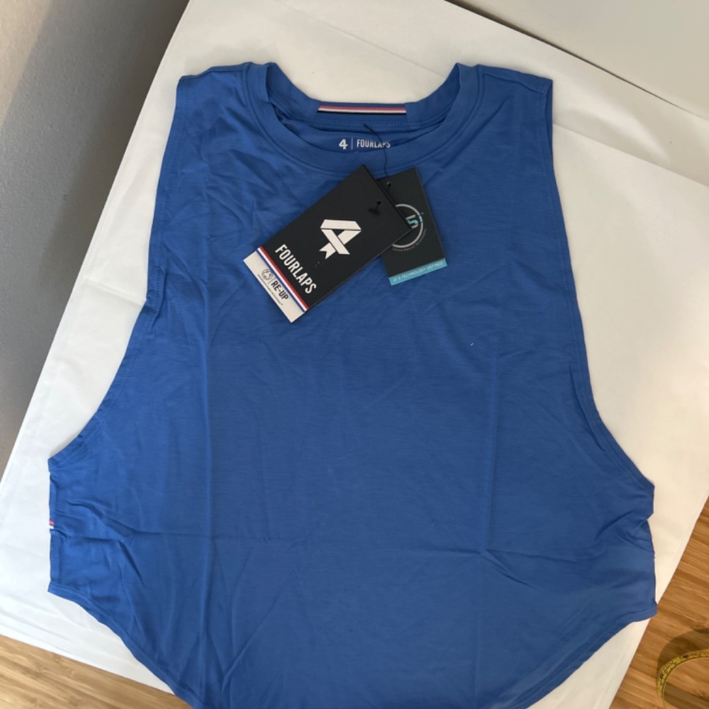 NWT FOURLAPS CURVE TANK IN AZURE - Picture 3 of 8
